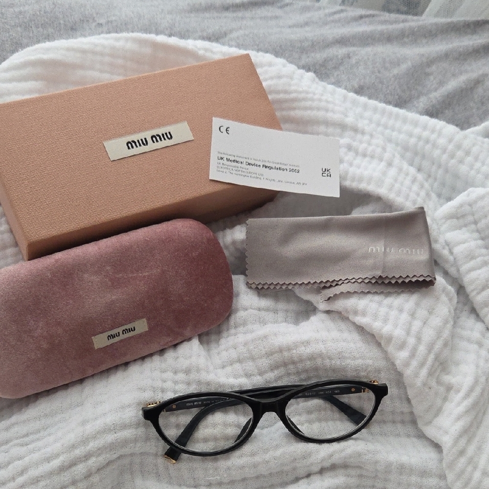 Miu Miu Black Glasses with Pink Case